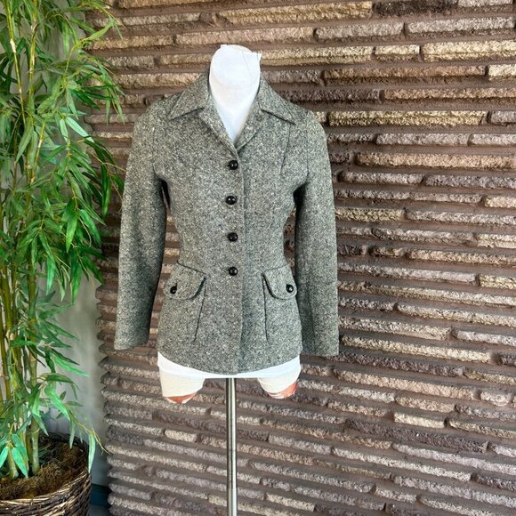 Vintage 60s Black Tweed California Made Fitted Original Marilyn Blazer Jacket - Picture 9 of 9